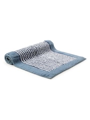 Christy Chalk Blue Portobello Stripe 100% Cotton Bath Mat - Image 3 of 4