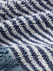 Christy Chalk Blue Portobello Stripe 100% Cotton Bath Mat - Image 4 of 4