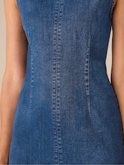 Ro&Zo Blue Denim Column Midi Dress - Image 7 of 8