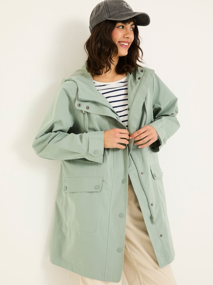 FatFace Lola Light Green Lola Waterproof Long Coat - Image 4 of 10