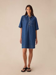 Ro&Zo Denim Collared 100% Cotton Dress - Bild 3 von 5