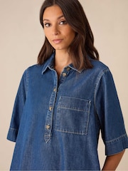Ro&Zo Denim Collared 100% Cotton Dress - Bild 5 von 5