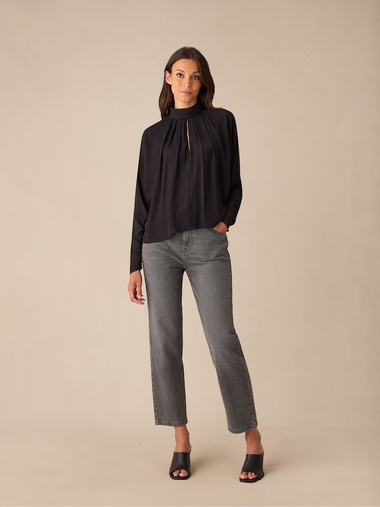 Ro&Zo Black Batwing Sleeve Blouse - Image 1 of 4