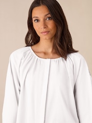 Ro&Zo White 100% Cotton Gathered Blouse - Image 2 of 3
