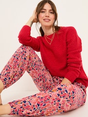 FatFace Lyme Pink Batik Floral Cuffed Jogger - Image 4 of 6