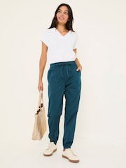 FatFace Lyme Teal Blue Cuffed Joggers - Image 1 of 10