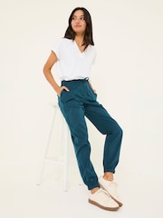 FatFace Lyme Teal Blue Cuffed Joggers - Image 2 of 10