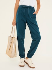 FatFace Lyme Teal Blue Cuffed Joggers - Image 3 of 10
