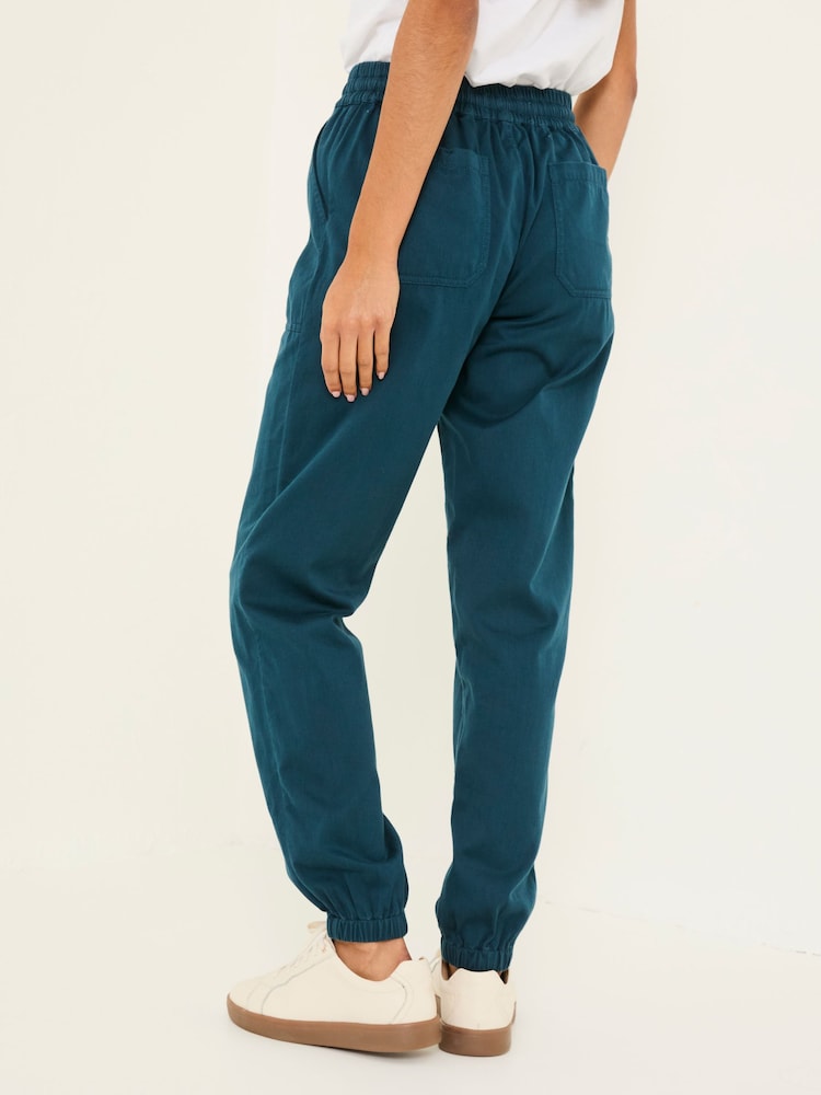 FatFace Lyme Teal Blue Cuffed Joggers - Image 4 of 10
