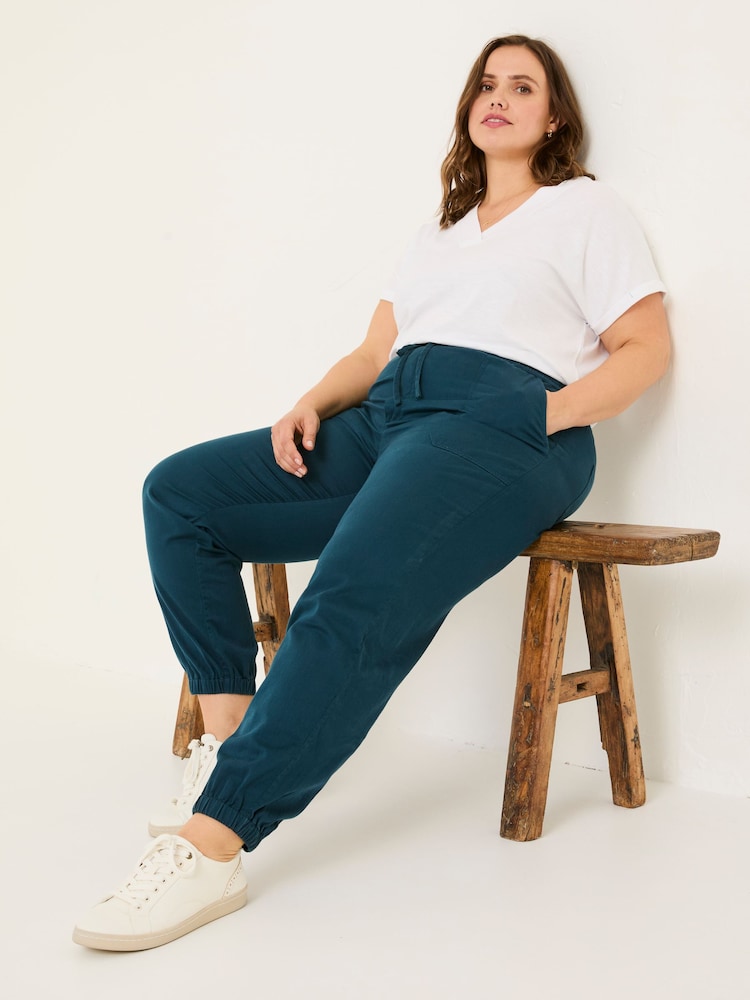 FatFace Lyme Teal Blue Cuffed Joggers - Image 6 of 10