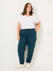 FatFace Lyme Teal Blue Cuffed Joggers - Image 7 of 10