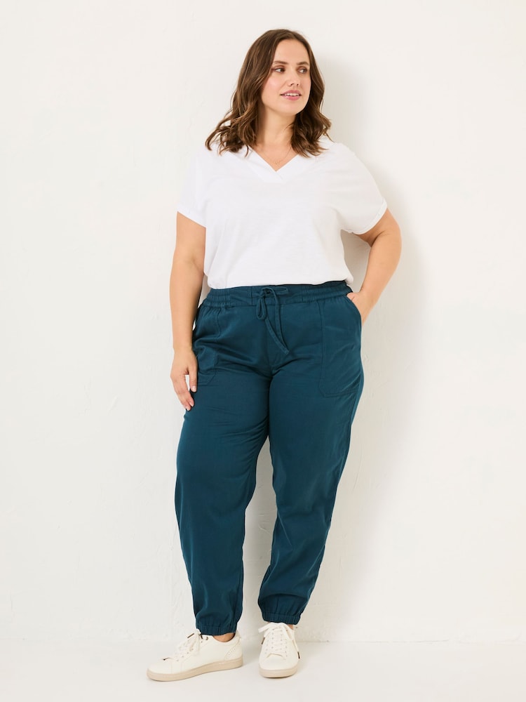 FatFace Lyme Teal Blue Cuffed Joggers - Image 7 of 10