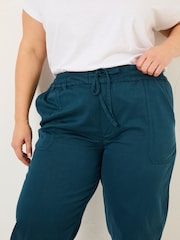 FatFace Lyme Teal Blue Cuffed Joggers - Image 8 of 10