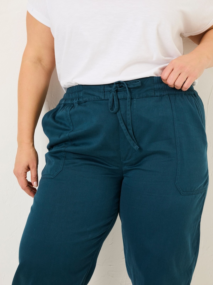 FatFace Lyme Teal Blue Cuffed Joggers - Image 8 of 10