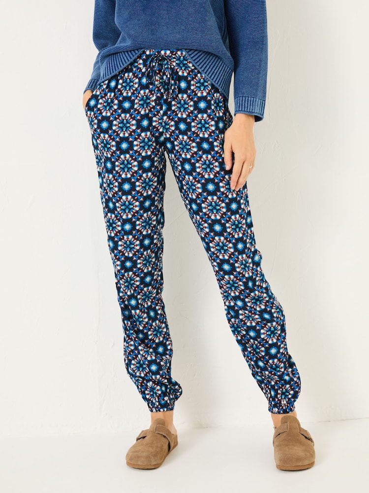 FatFace Lyme Blue Batik Geo Cuffed Jogger - Image 1 of 8