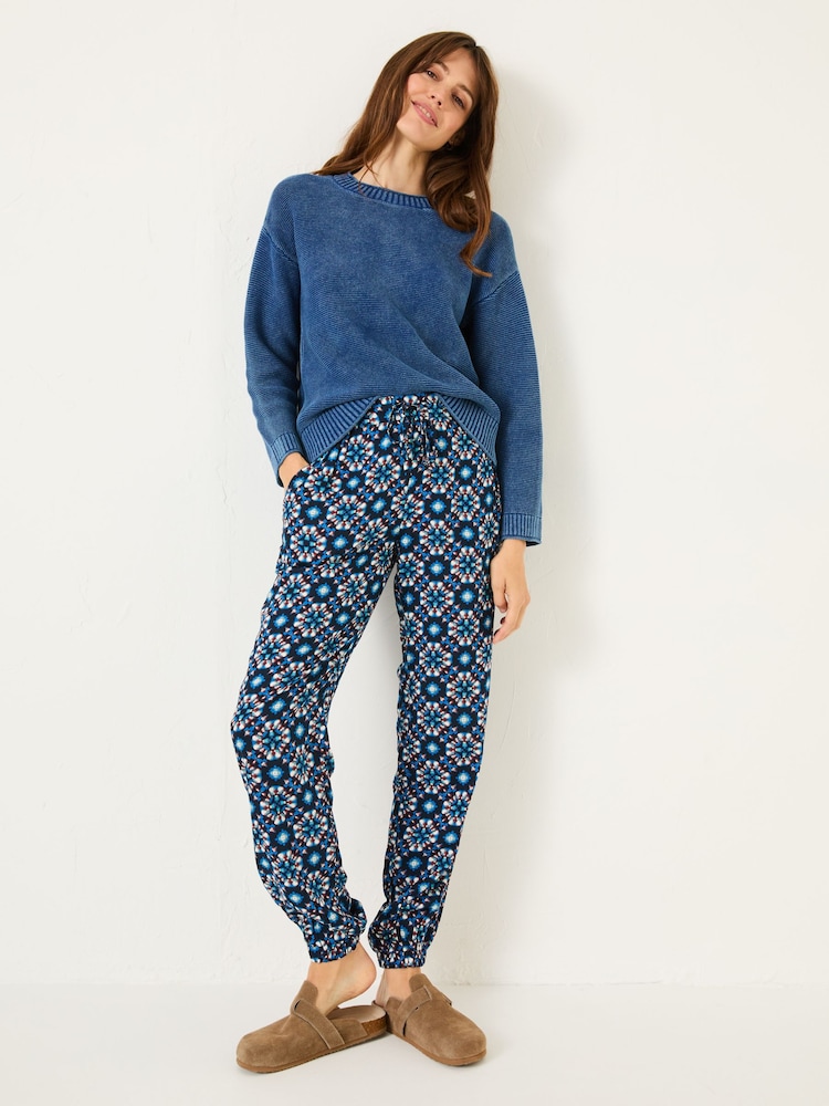 FatFace Lyme Blue Batik Geo Cuffed Jogger - Image 2 of 8