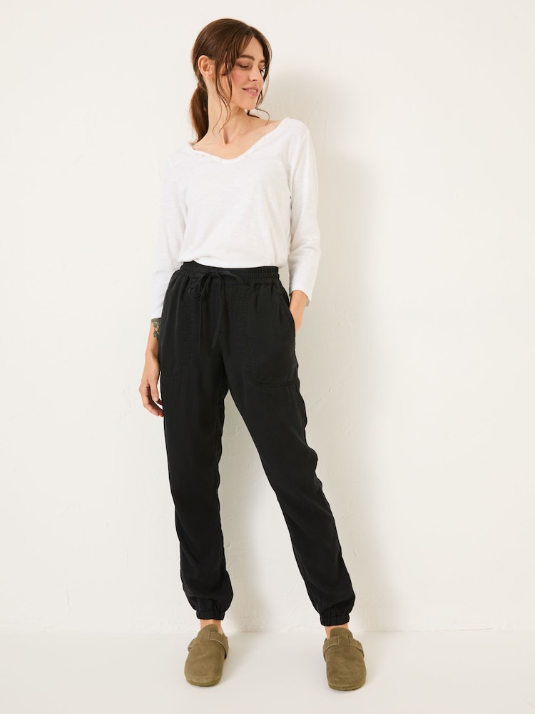 FatFace Lyme Black Cuffed Joggers - Image 2 of 10