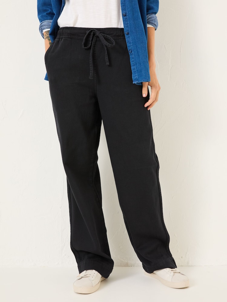 FatFace Ashby Charcoal Grey Wide Leg Trousers - Image 1 of 4