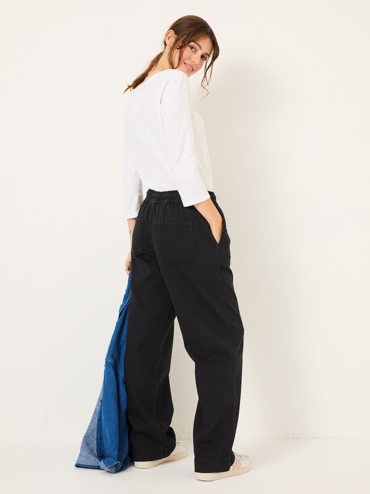 FatFace Ashby Charcoal Grey Wide Leg Trousers - Image 3 of 4