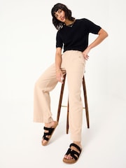 FatFace Eden Pale Pink Wide Leg Trousers - Image 3 of 6
