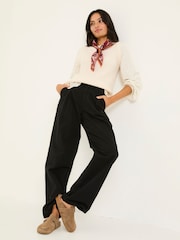 FatFace Saffron Black Wide Leg Trousers - Image 3 of 6