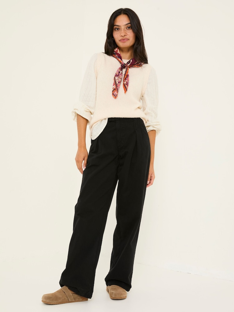 FatFace Saffron Black Wide Leg Trousers - Image 4 of 6