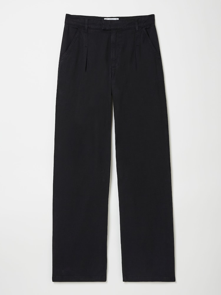 FatFace Saffron Black Wide Leg Trousers - Image 6 of 6