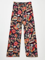 FatFace Isla Black Historical Floral Wide Leg Trousers - Image 12 of 12
