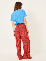 FatFace Balinese Palazzo Burnt Orange Printed Wide Leg Trousers - Image 3 of 6