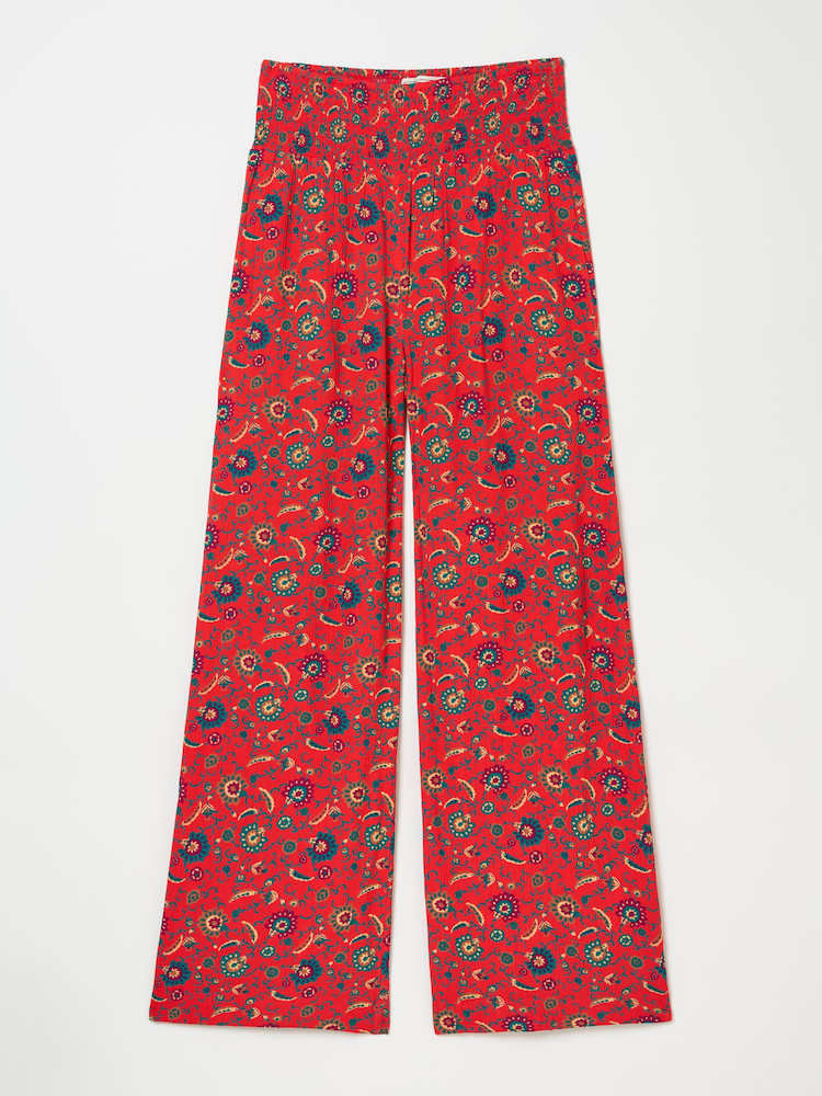 FatFace Balinese Palazzo Burnt Orange Printed Wide Leg Trousers - Image 6 of 6