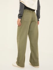 FatFace Ashby Khaki Green Wide Leg Trousers - Image 2 of 9