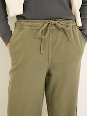 FatFace Ashby Khaki Green Wide Leg Trousers - Image 8 of 9