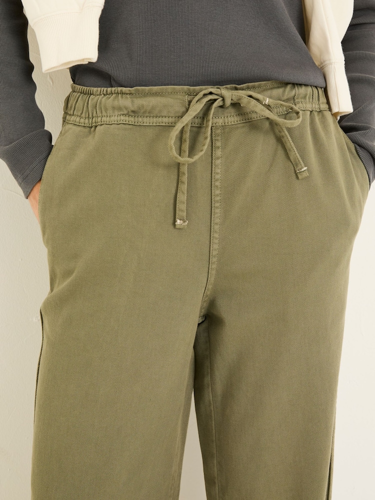 FatFace Ashby Khaki Green Wide Leg Trousers - Image 8 of 9