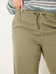 FatFace Ashby Khaki Green Wide Leg Trousers - Image 9 of 9