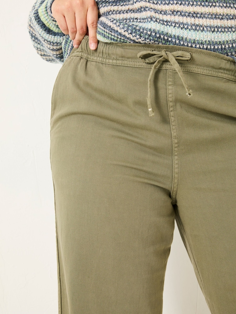 FatFace Ashby Khaki Green Wide Leg Trousers - Image 9 of 9