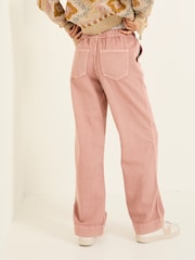 FatFace Ashby Pink Wide Leg Trousers - Image 2 of 5