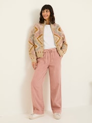 FatFace Ashby Pink Wide Leg Trousers - Image 3 of 5