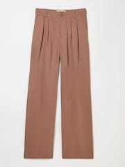 FatFace Ginger Terracotta Wide Leg Drape Trousers - Image 10 of 10
