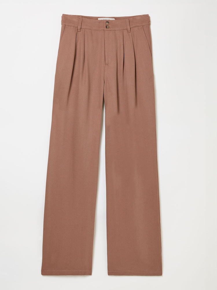 FatFace Ginger Terracotta Wide Leg Drape Trousers - Image 10 of 10