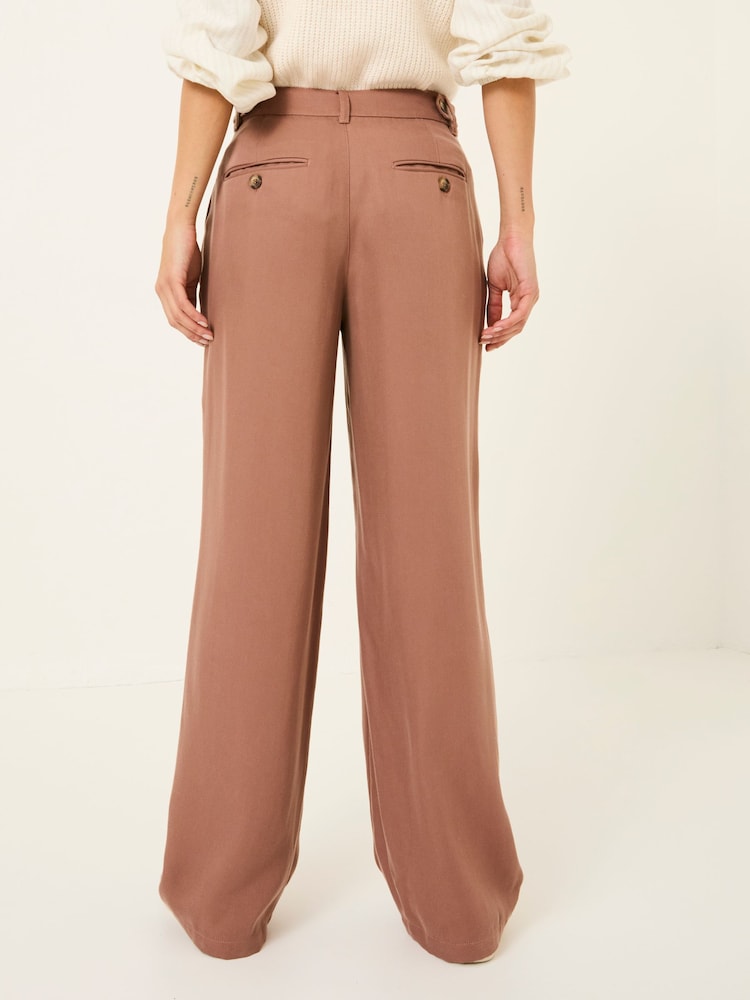 FatFace Ginger Terracotta Wide Leg Drape Trousers - Image 2 of 10