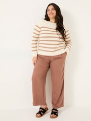 FatFace Ginger Terracotta Wide Leg Drape Trousers - Image 9 of 10