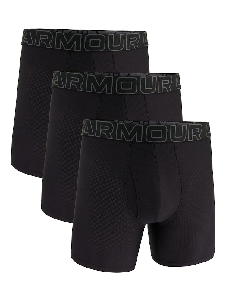 Under Armour Black Performance Tech Mesh Boxers in 3 Pack - Image 1 of 3