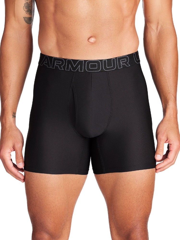 Under Armour Black Performance Tech Mesh Boxers in 3 Pack - Image 2 of 3