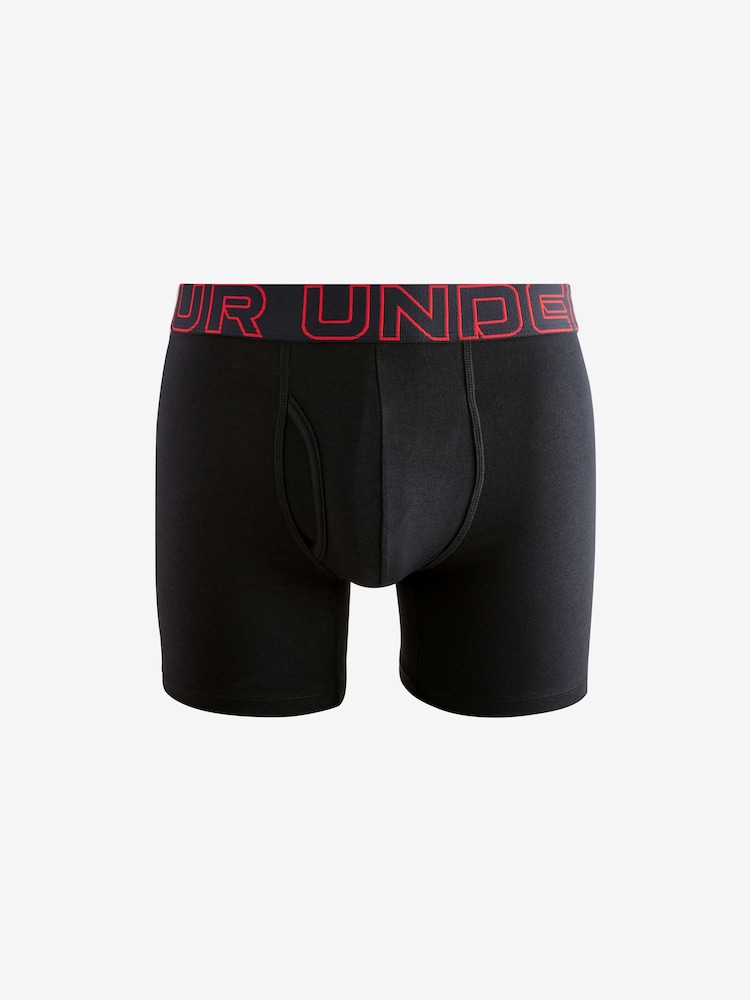 Under Armour Black 100% Cotton Performance Tech 6in Boxers 3 Pack - Image 3 of 4
