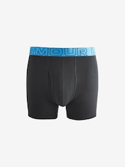 Under Armour Black/Teal 100% Cotton Performance Tech 6in Boxers 3 Pack - Image 2 of 4
