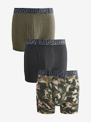 Under Armour Camouflage 100% Cotton Performance Tech Print 6in Boxers 3 Pack - Image 1 of 4