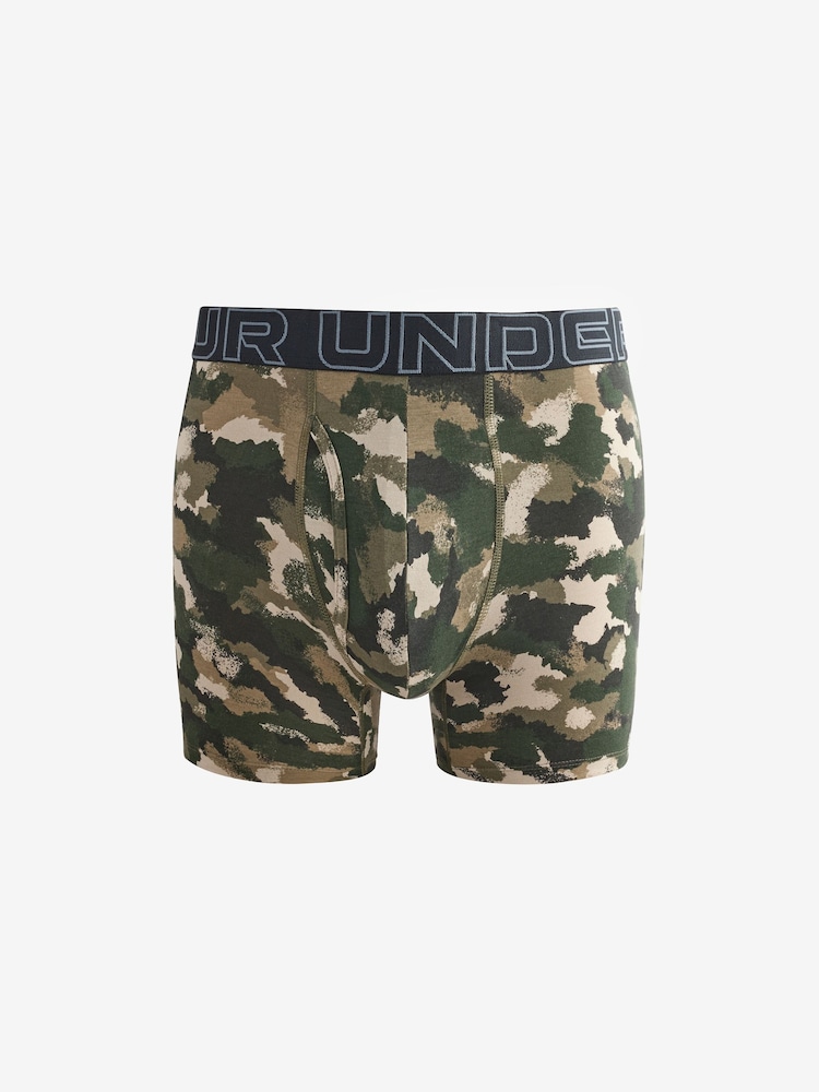 Under Armour Camouflage 100% Cotton Performance Tech Print 6in Boxers 3 Pack - Image 3 of 4