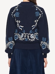 Sea New York Blue Inga Embroidery High Neck Jumper - Image 3 of 9