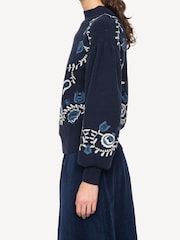 Sea New York Blue Inga Embroidery High Neck Jumper - Image 7 of 9