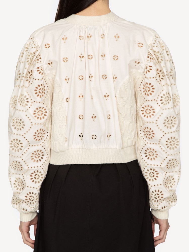 Sea New York Cream Lainey Embroidery Cardigan - Image 2 of 9 Sea New York Cream Lainey Embroidery Cardigan - Image 2 of 9